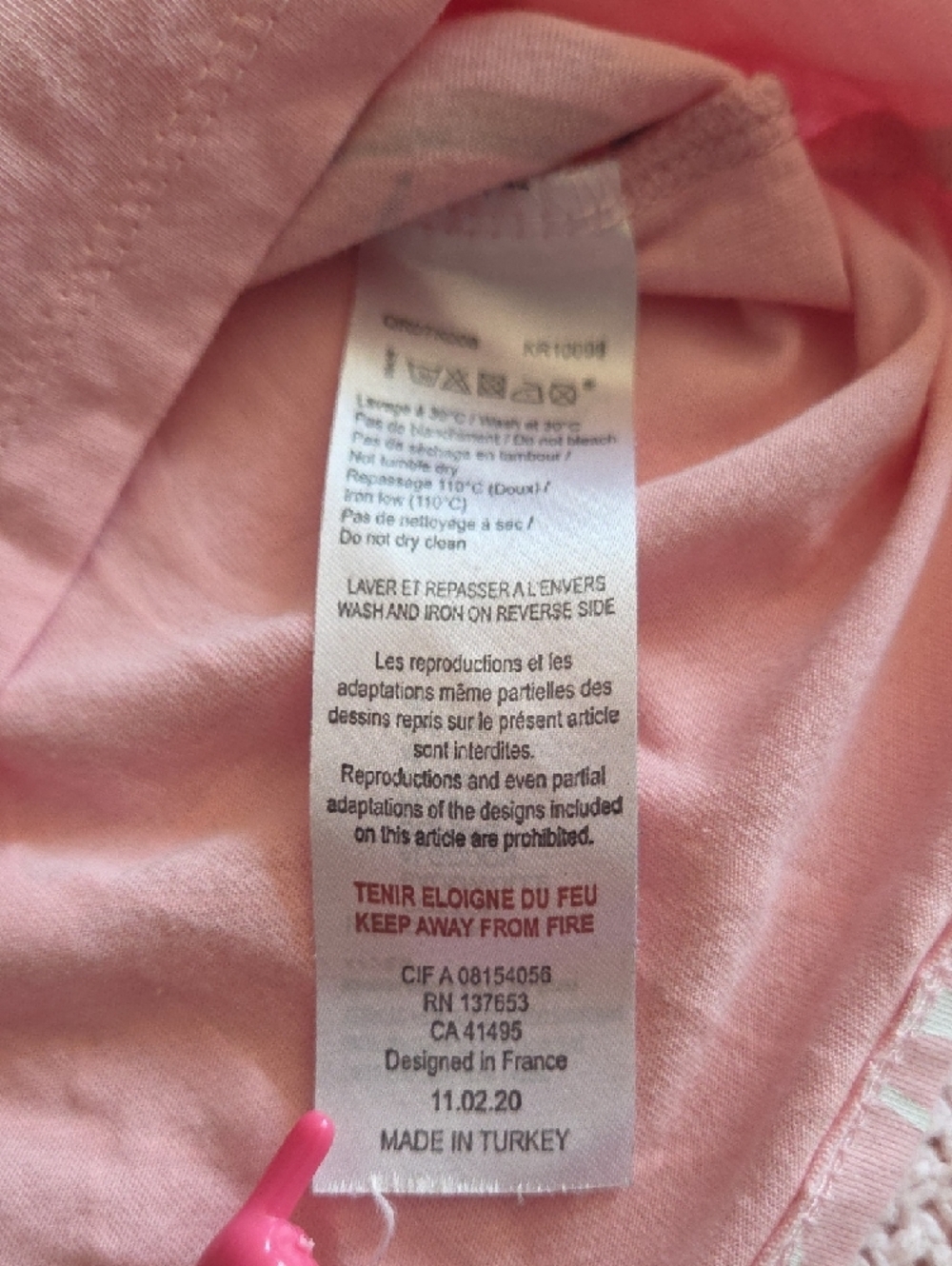 KENZO Kids Light Pink Graphic Short Sleeve Tee Girls Size 10 - Picture 9 of 12